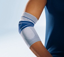 Eine Bandage die beim sogenannten "Tennisarm" benutzt wird (Epicondylitis humeri).